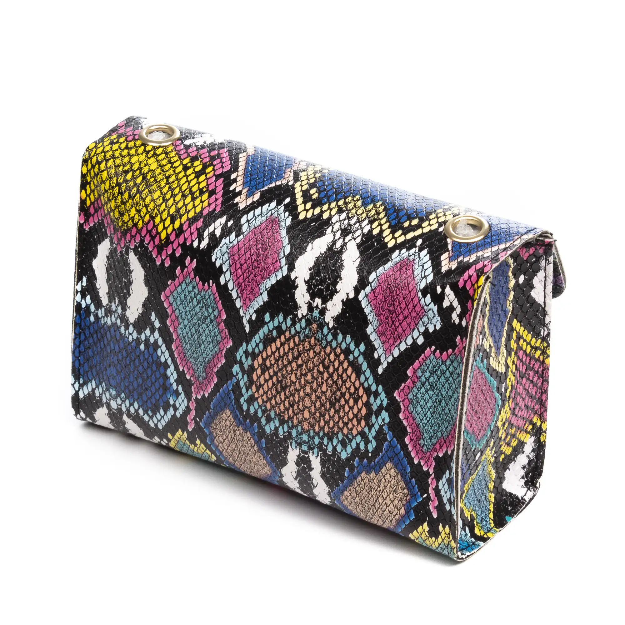 Foglio bolso bandolera mujer. Estampado pitón multicolor.