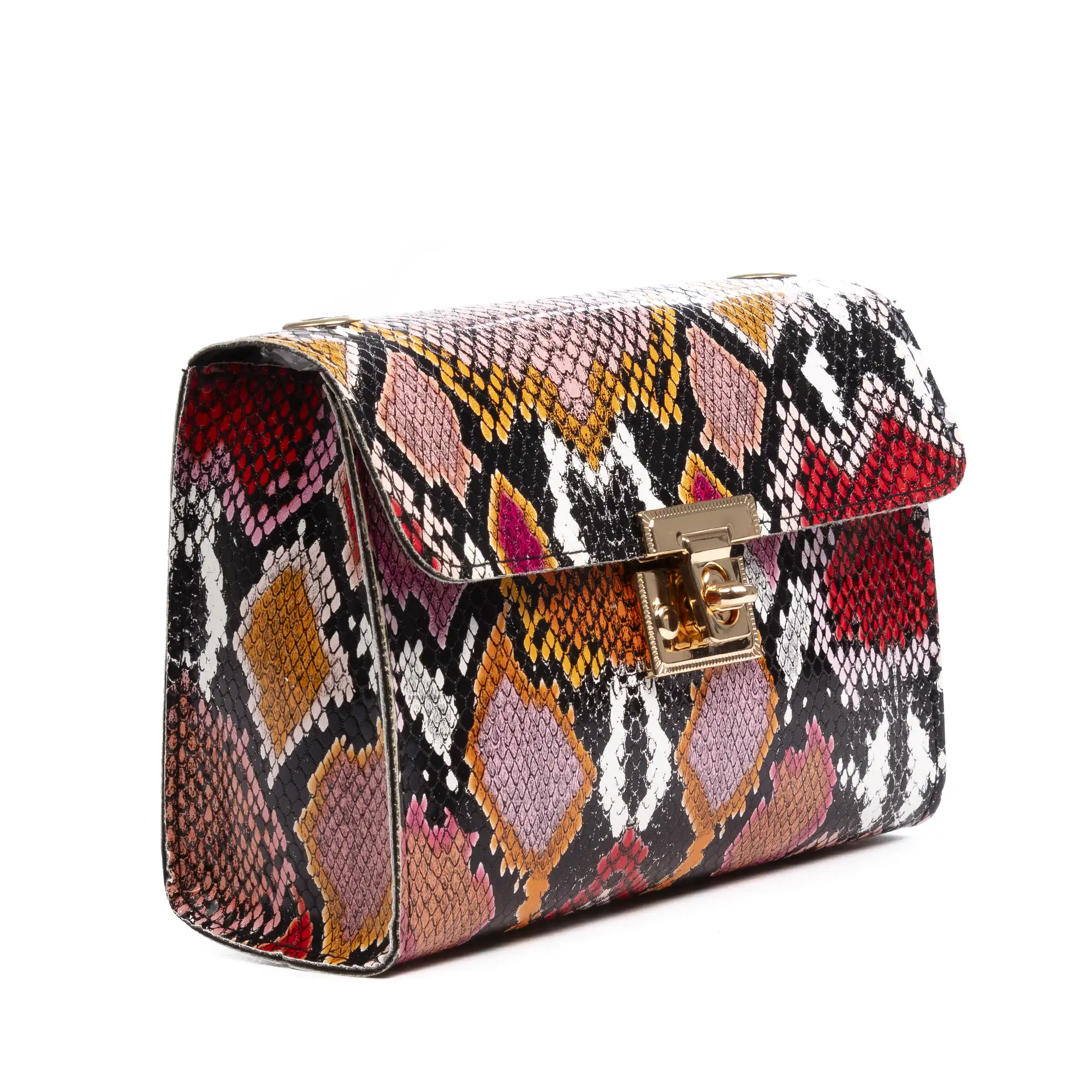 Foglio bolso bandolera mujer. Estampado pitón multicolor.