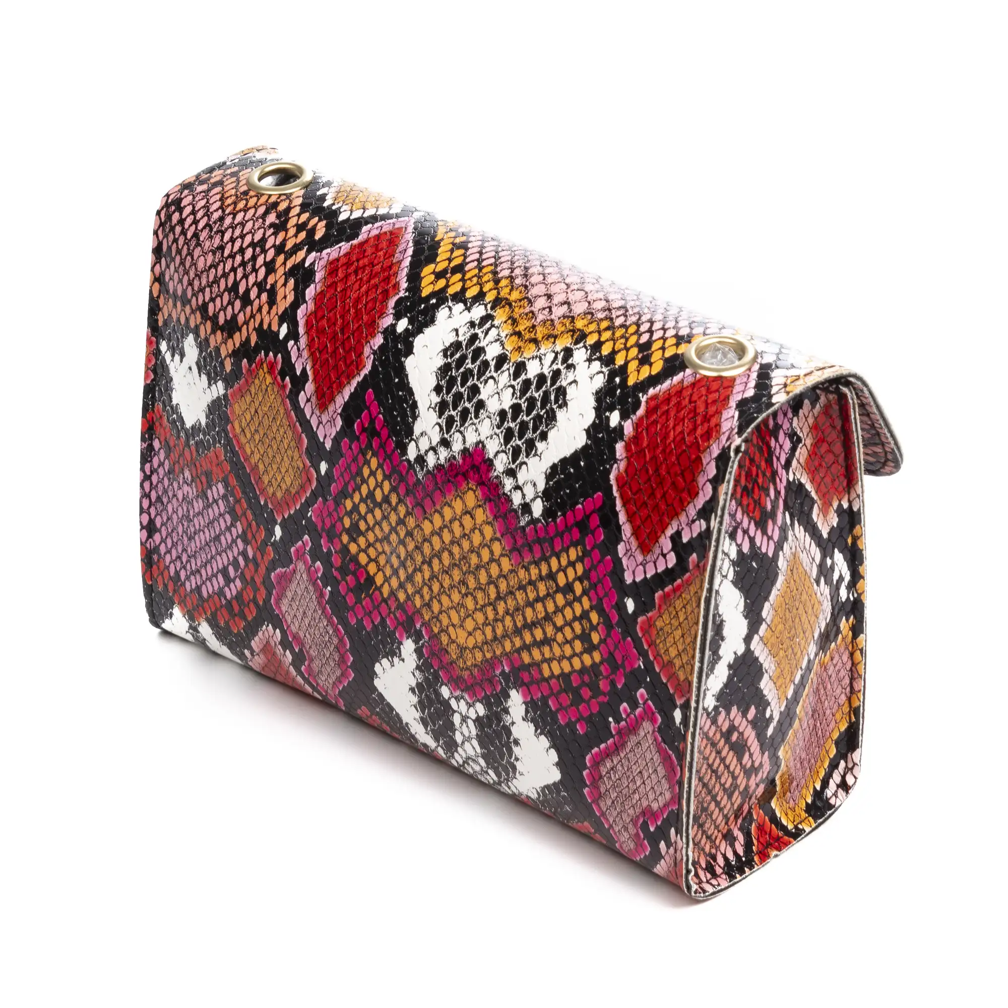 Foglio bolso bandolera mujer. Estampado pitón multicolor.