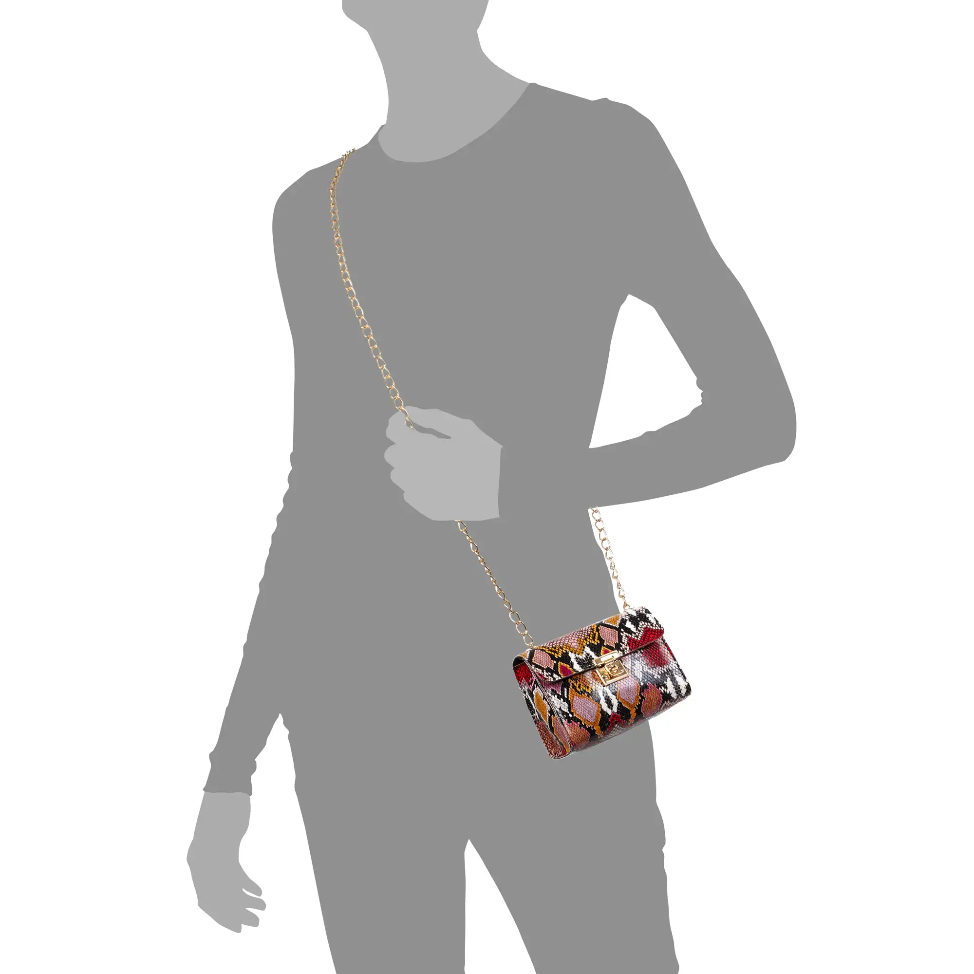 Foglio bolso bandolera mujer. Estampado pitón multicolor.