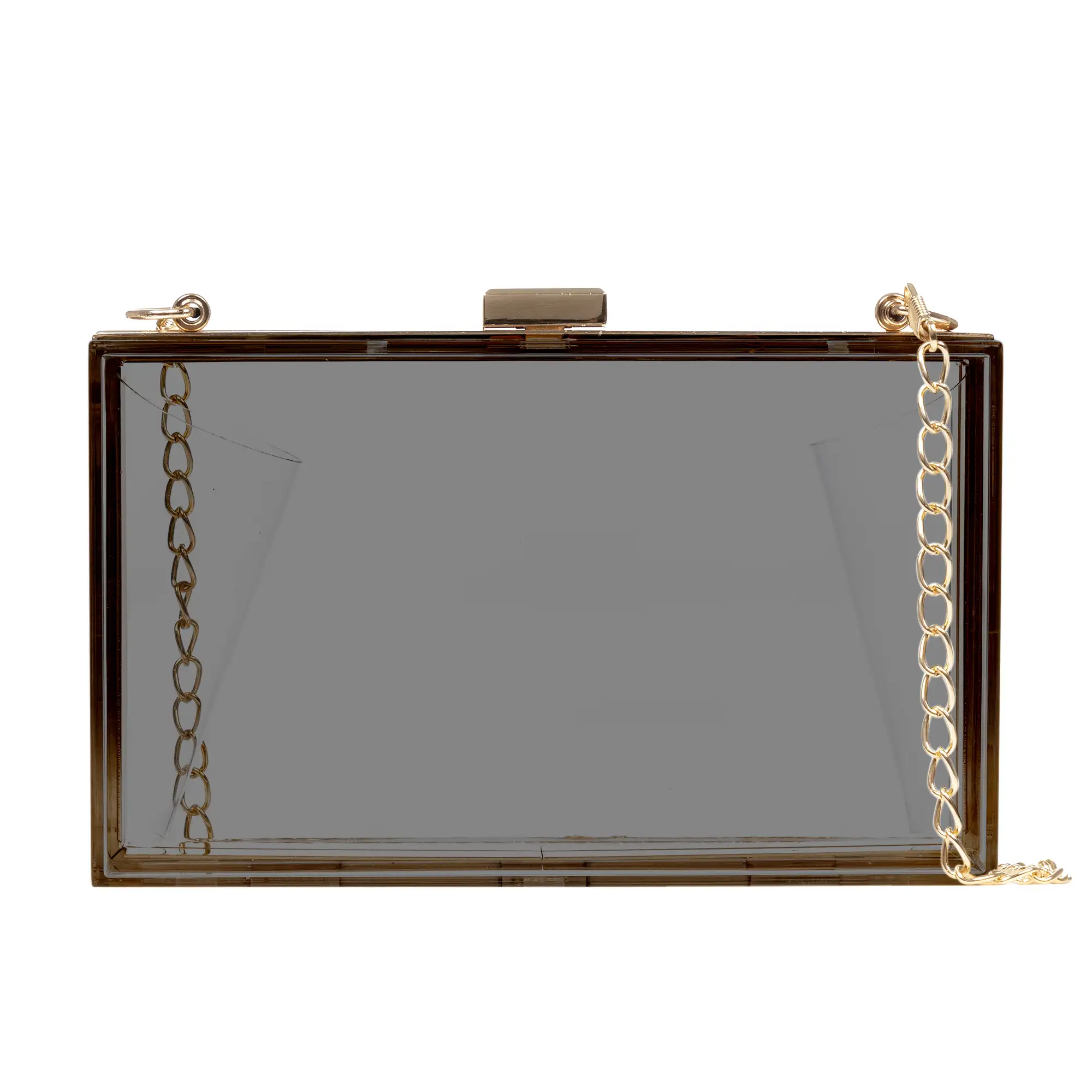 Villalfonsina bolso Clutch de mano, de metacrilato transparente con cadena