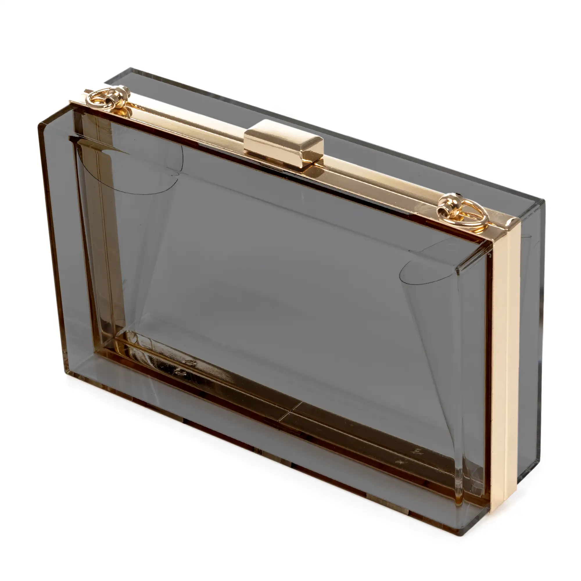 Villalfonsina bolso Clutch de mano, de metacrilato transparente con cadena