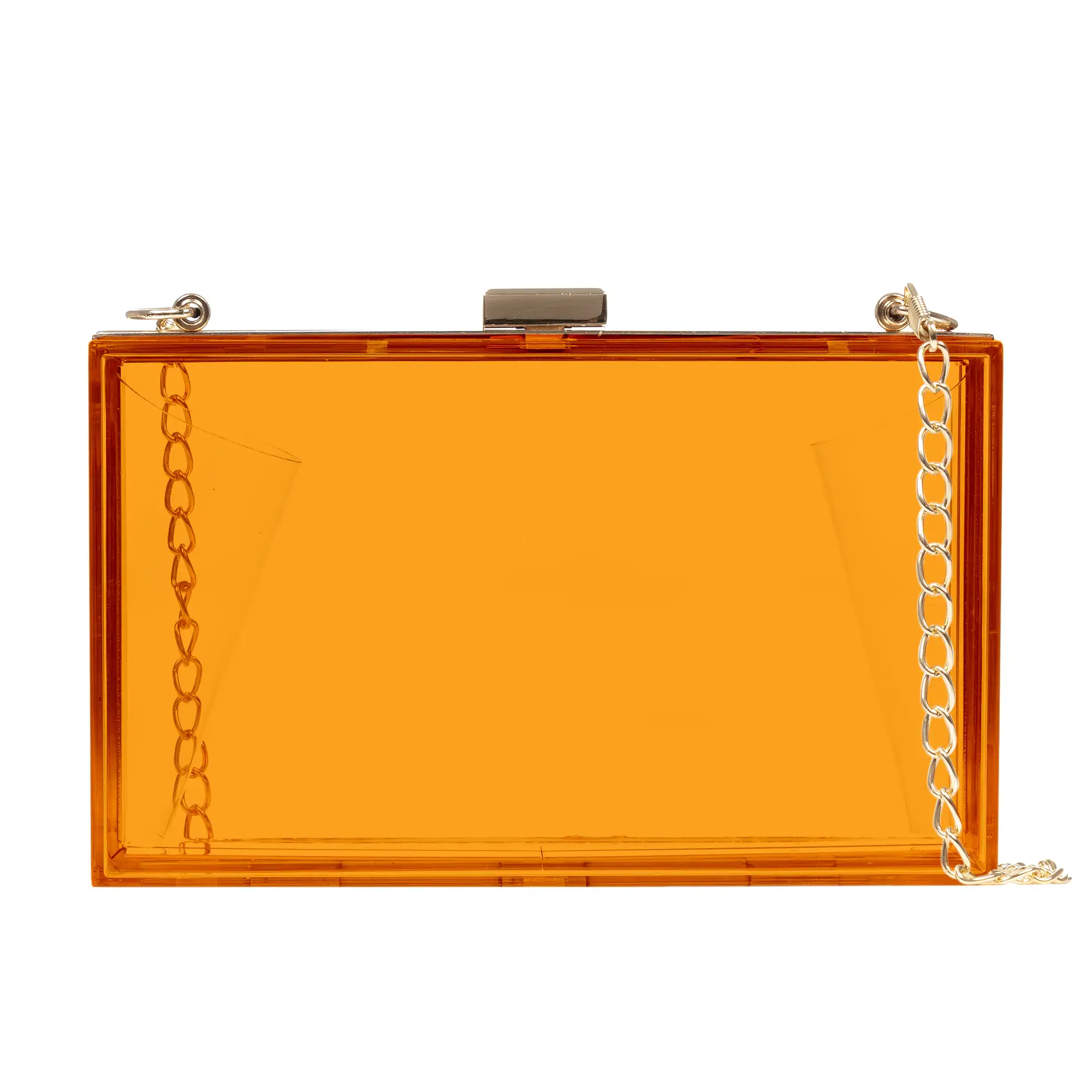 Villalfonsina bolso Clutch de mano, de metacrilato transparente con cadena