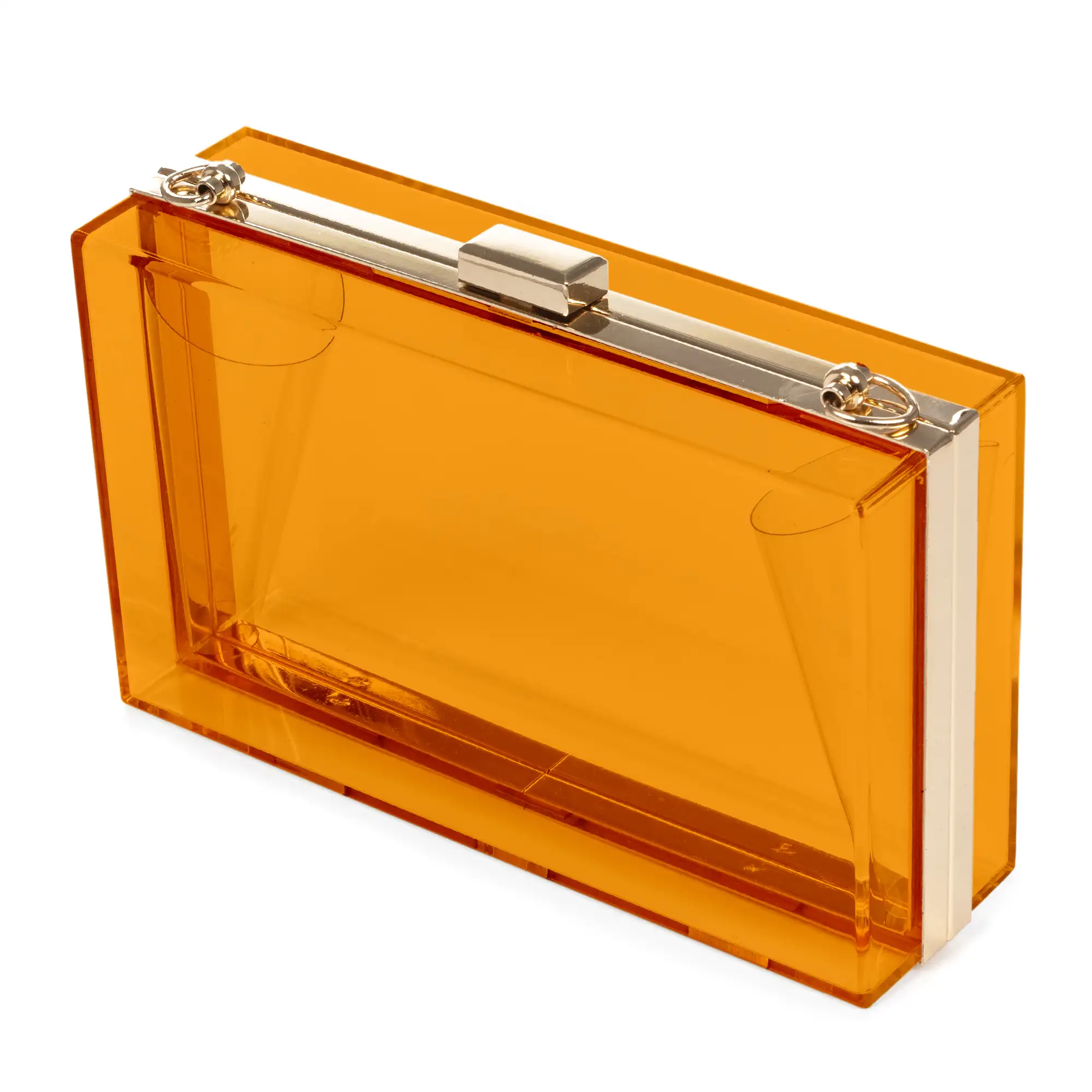 Villalfonsina bolso Clutch de mano, de metacrilato transparente con cadena