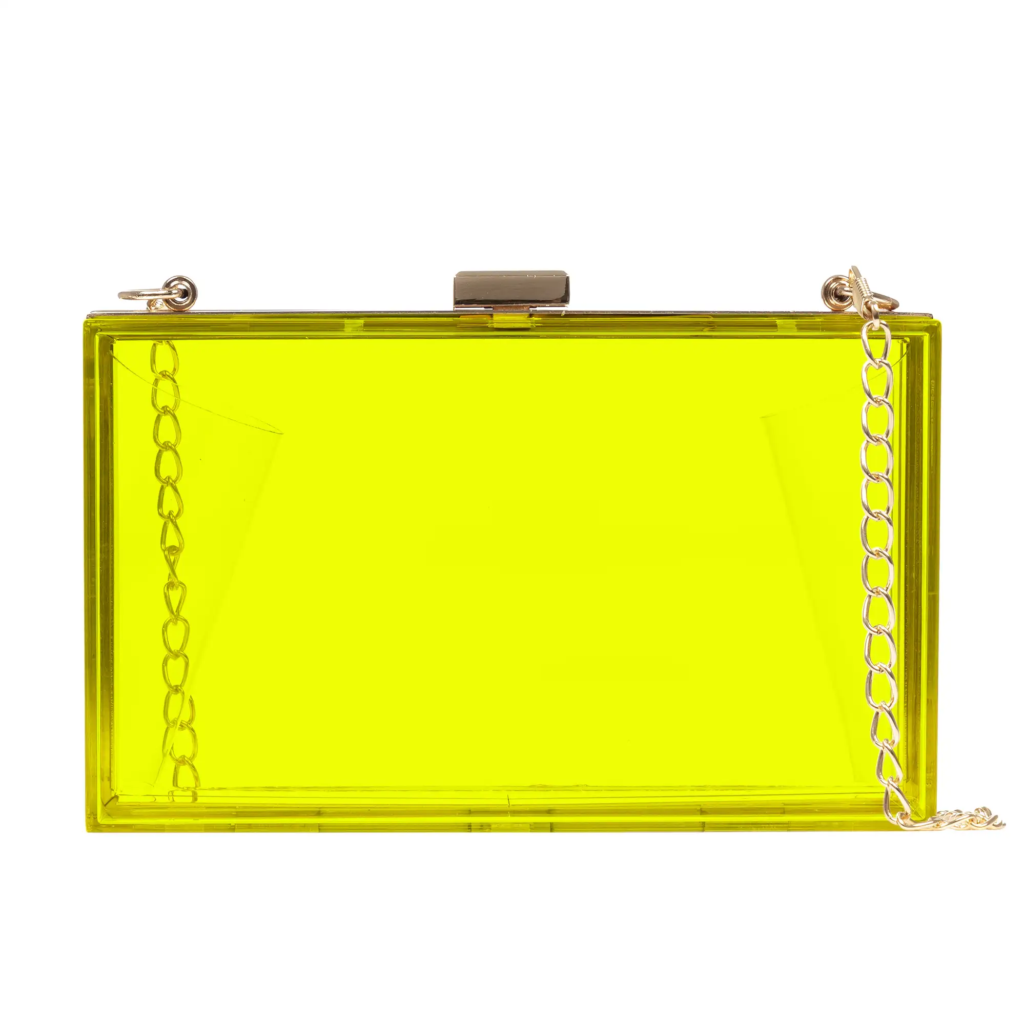 Villalfonsina bolso Clutch de mano, de metacrilato transparente con cadena