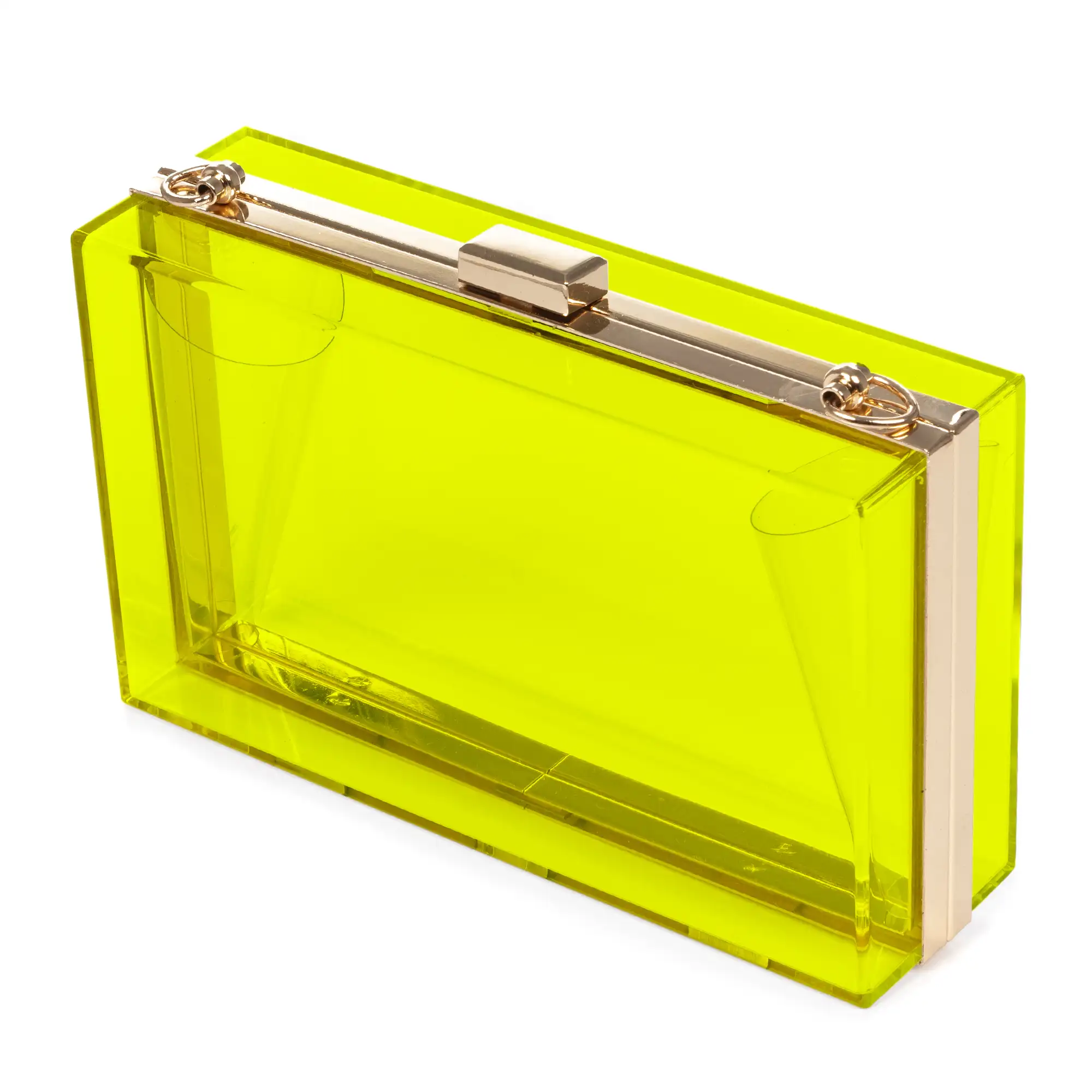 Villalfonsina bolso Clutch de mano, de metacrilato transparente con cadena