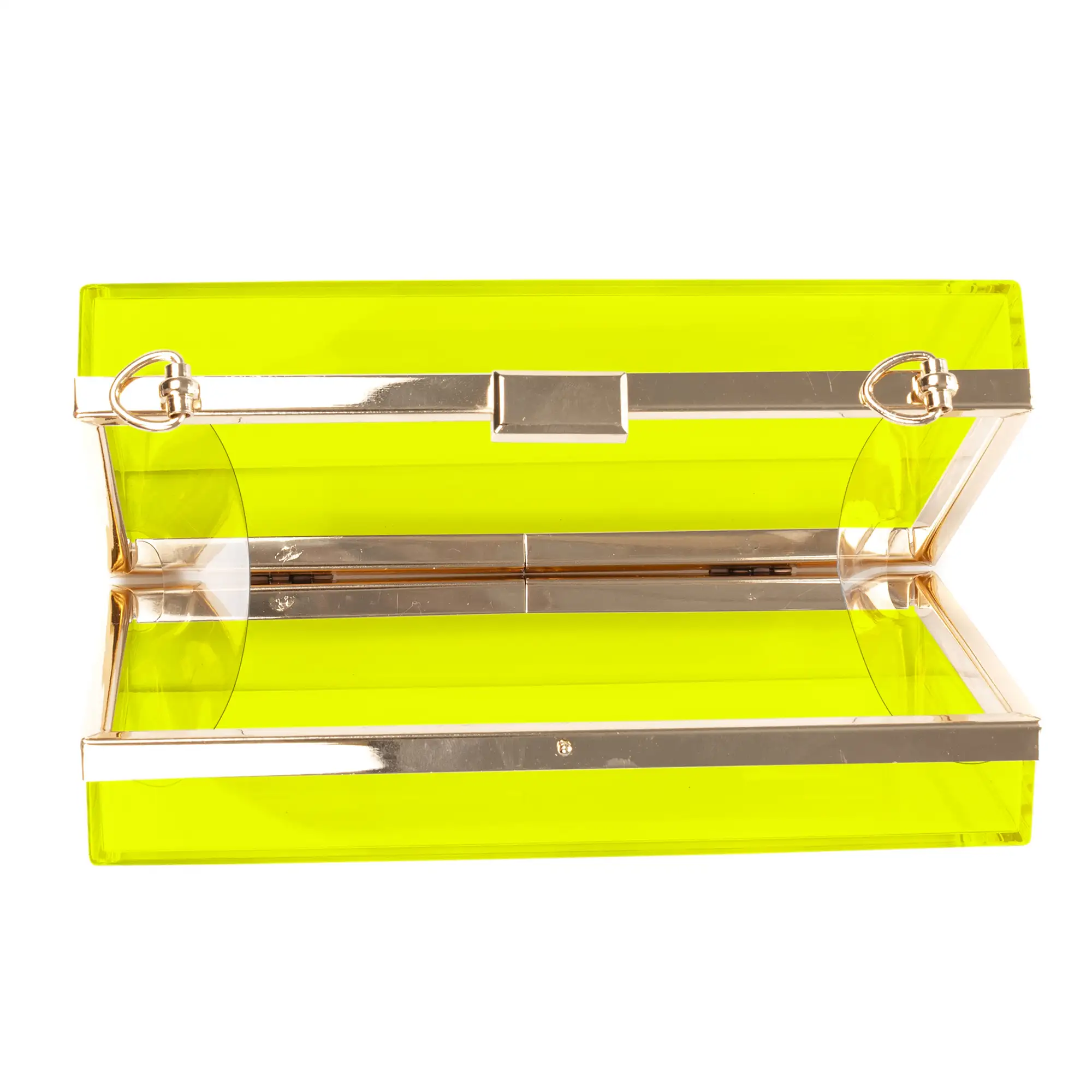 Villalfonsina bolso Clutch de mano, de metacrilato transparente con cadena