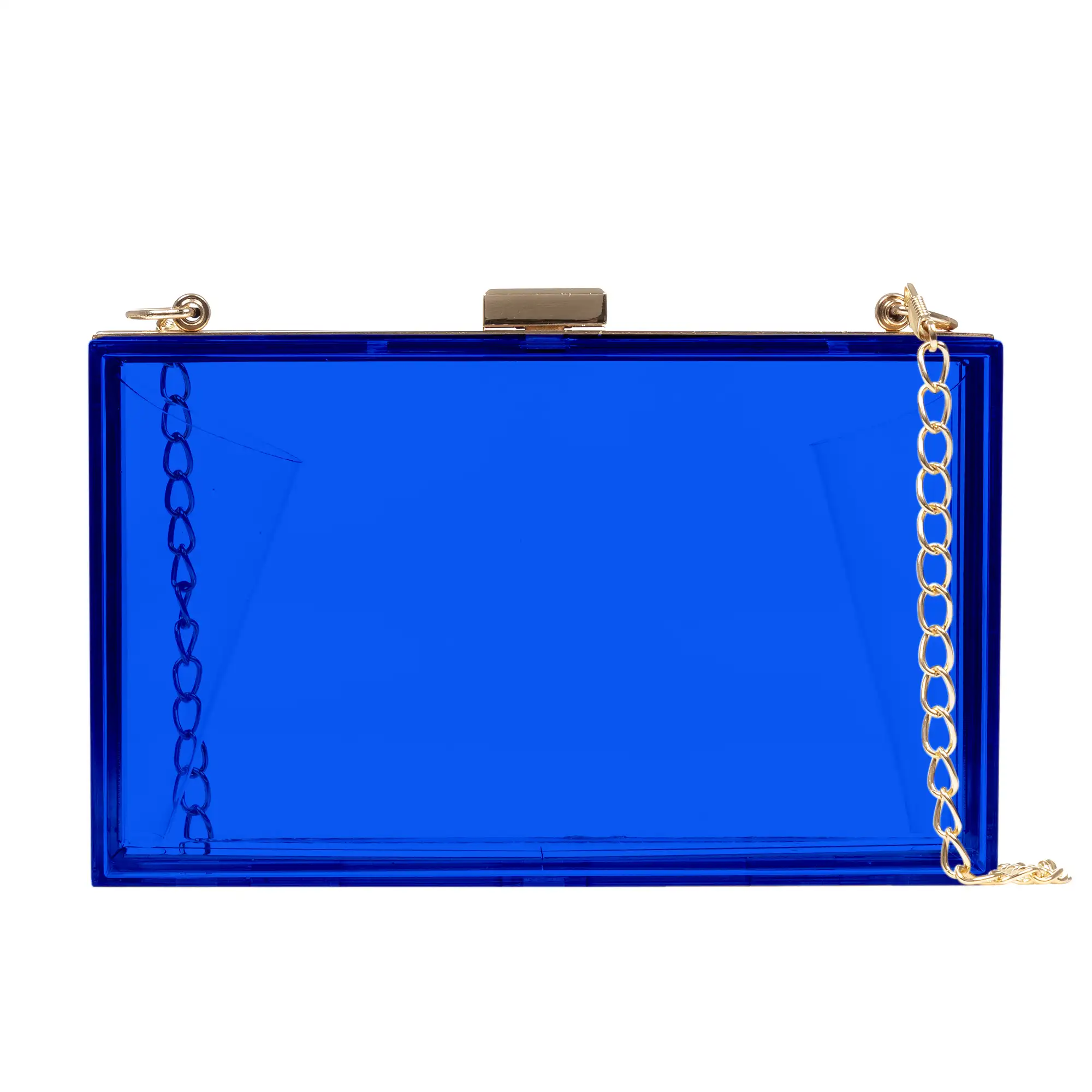 Villalfonsina bolso Clutch de mano, de metacrilato transparente con cadena.