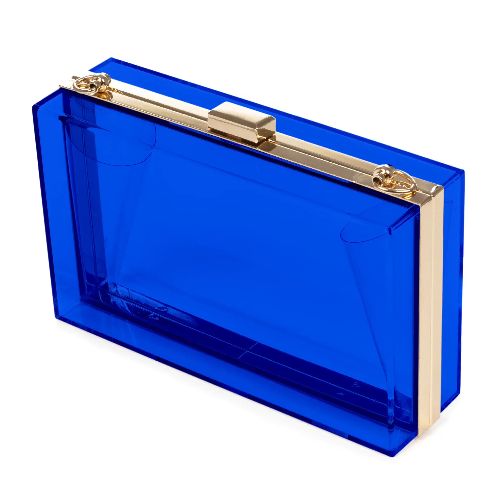 Villalfonsina bolso Clutch de mano, de metacrilato transparente con cadena.