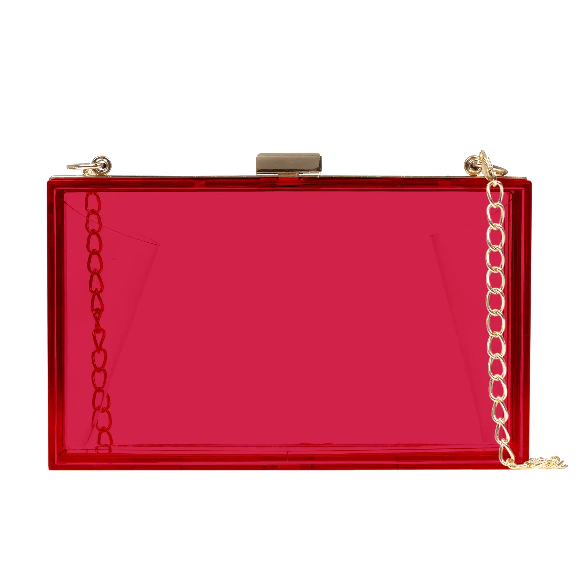 Villalfonsina bolso Clutch de mano, de metacrilato transparente con cadena