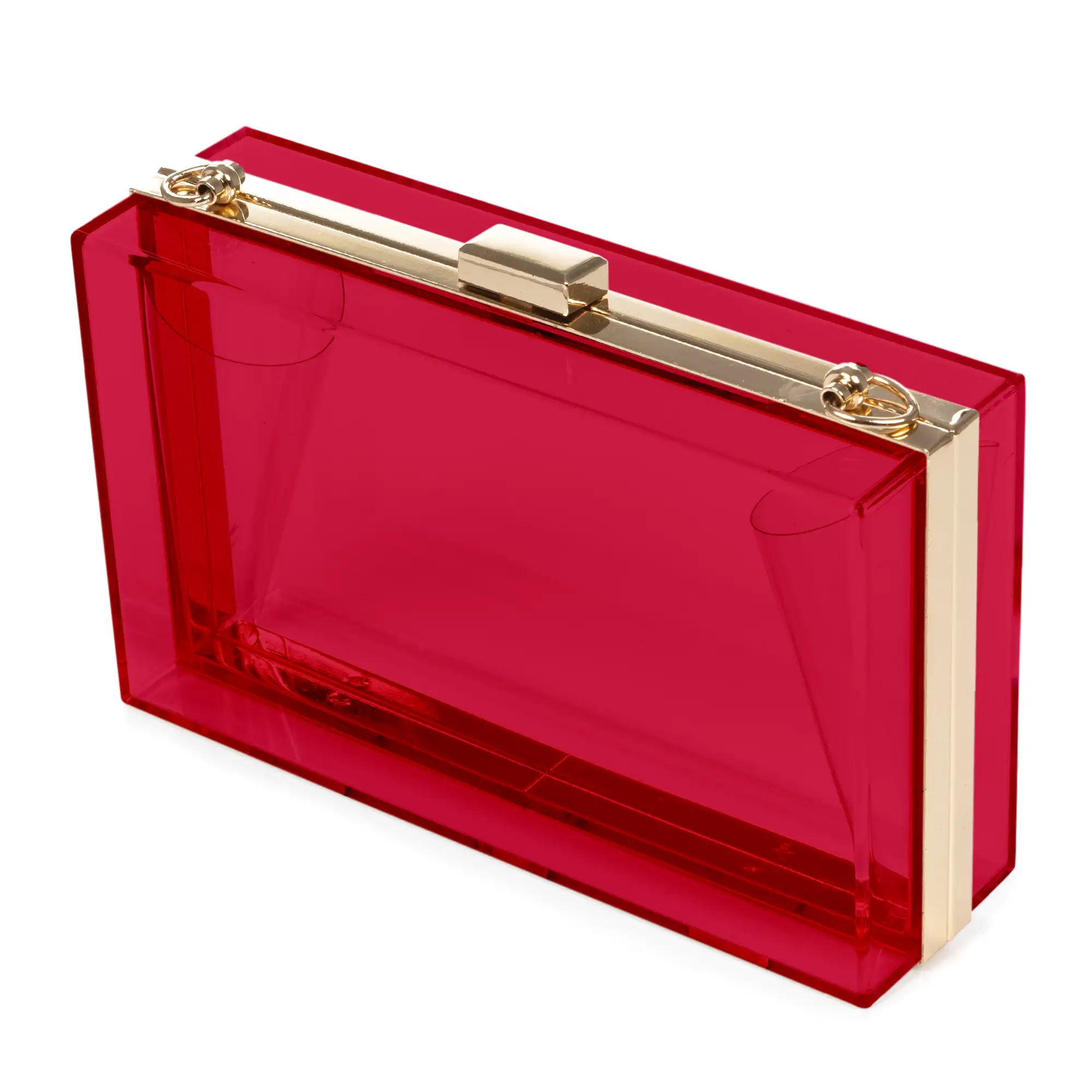 Villalfonsina bolso Clutch de mano, de metacrilato transparente con cadena