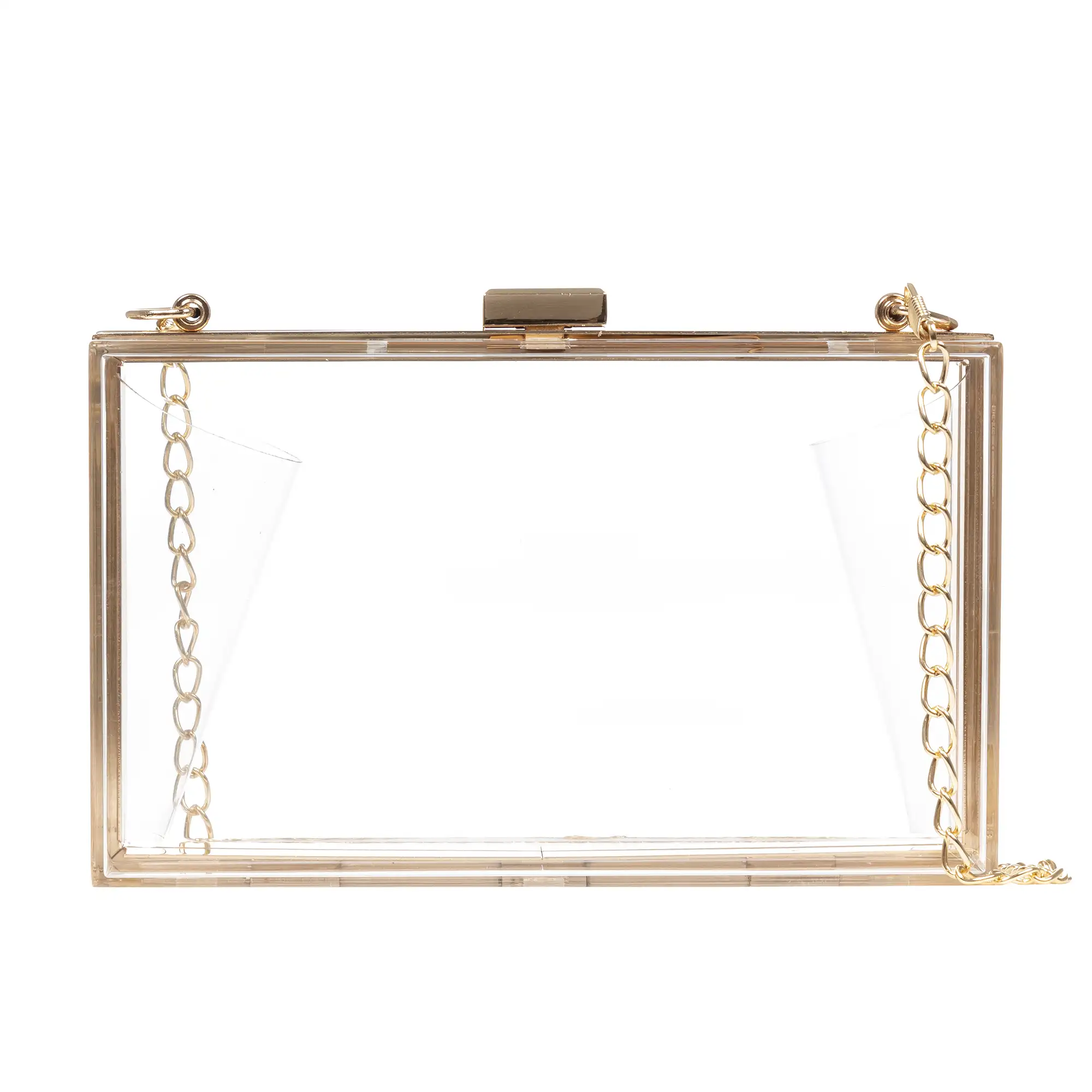 Villalfonsina bolso Clutch de mano, de metacrilato transparente con cadena