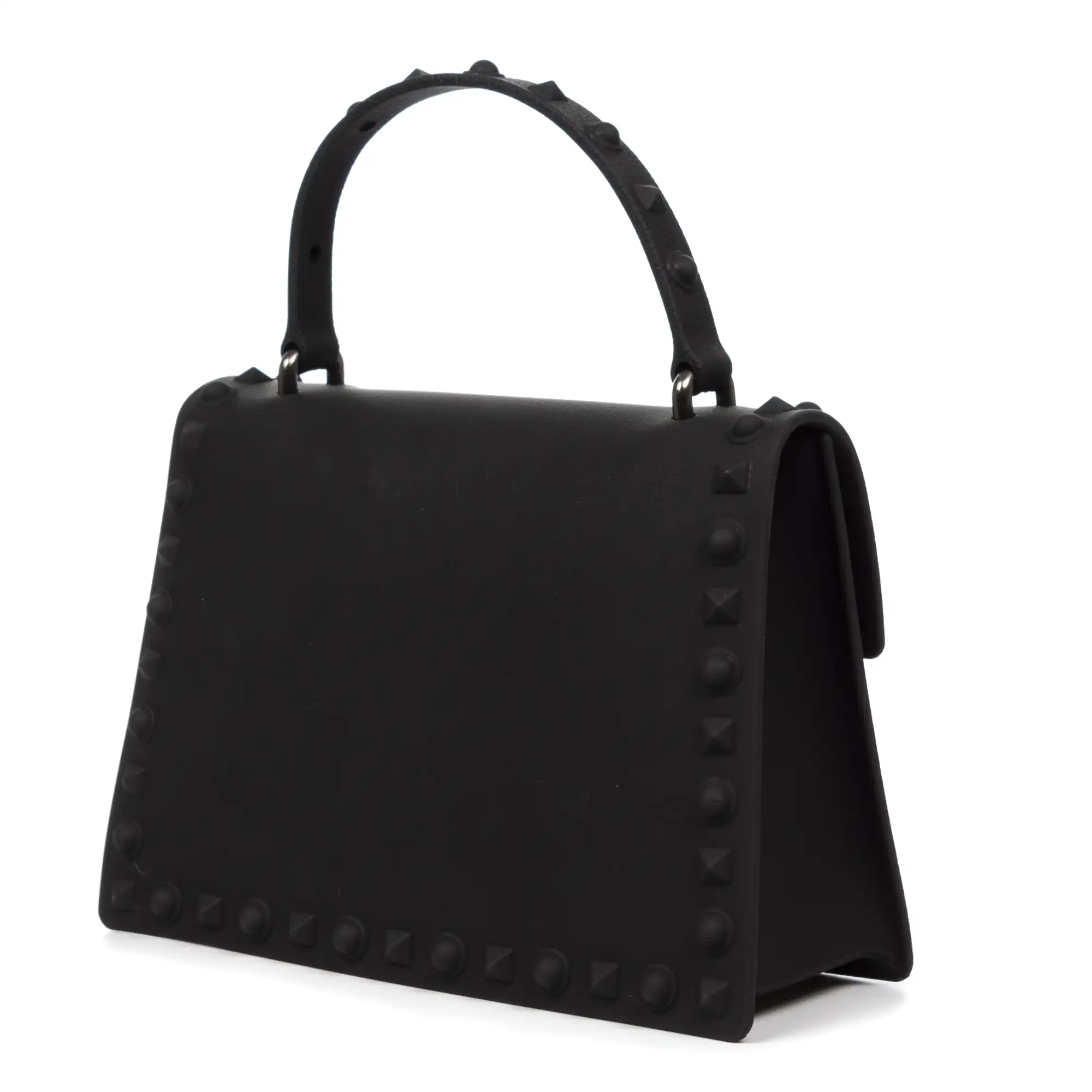 Villamaina bolso tote mini, de pvc con grabado tachuelas. Cierre diseño esxclusivo.