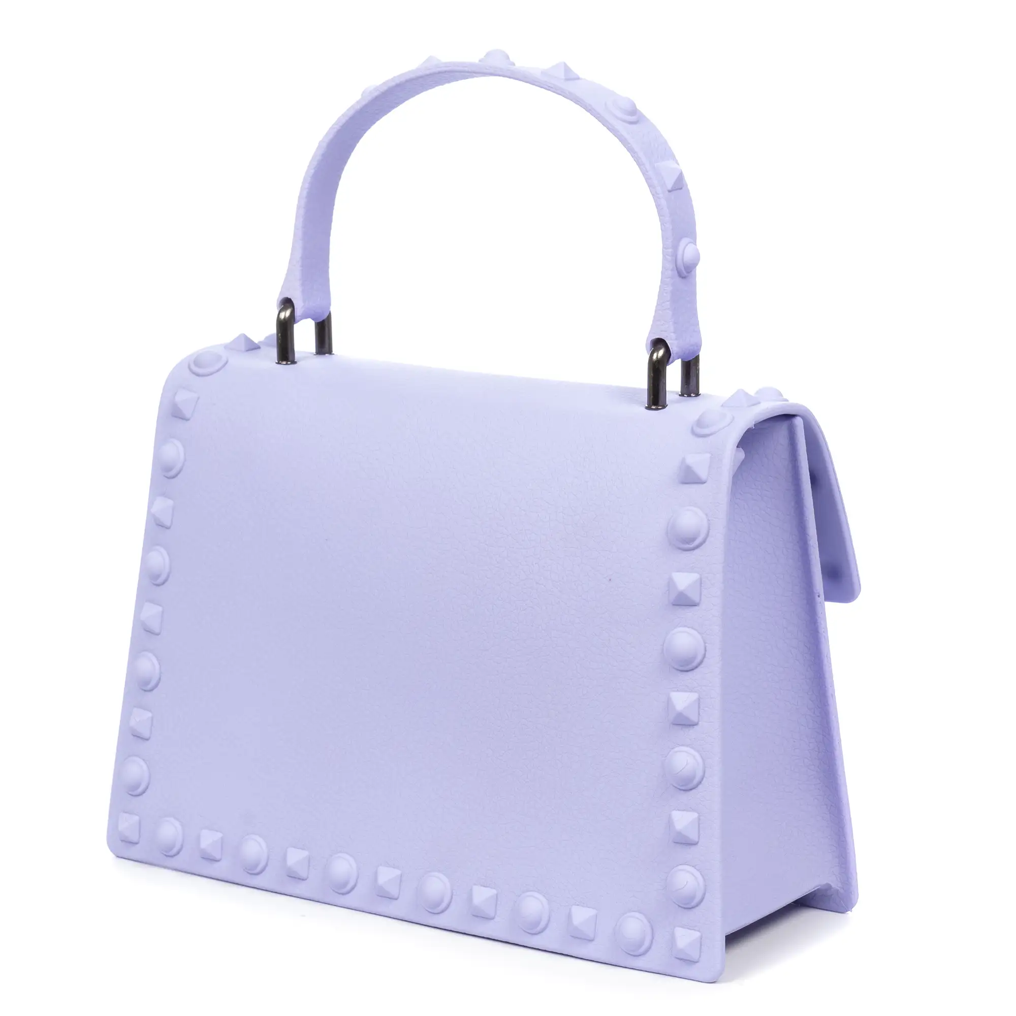 Villamaina bolso tote mini, de pvc con grabado tachuelas. Cierre diseño esxclusivo.