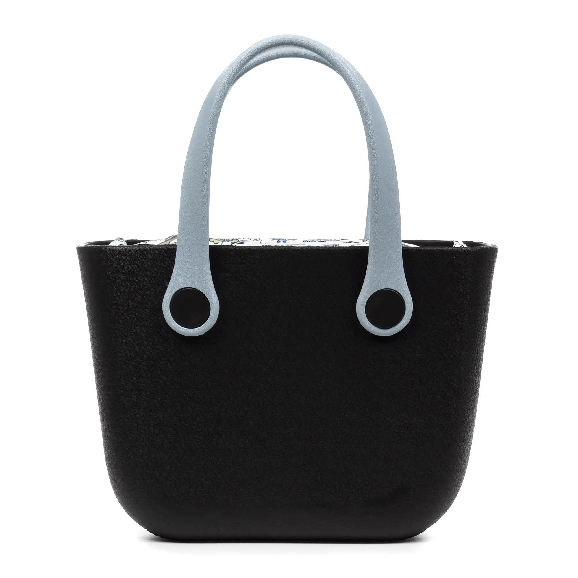 Villanterio bolso de mano de goma EVA con bolso interior estampado. Asas y bolsa de relleno intercambiables.
