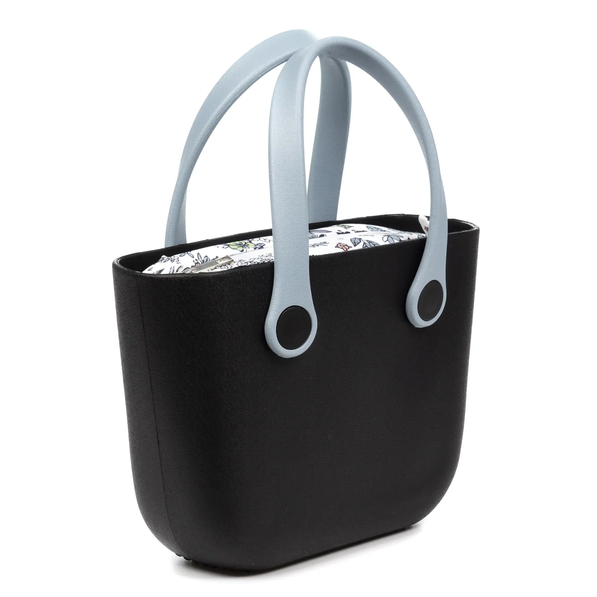 Villanterio bolso de mano de goma EVA con bolso interior estampado. Asas y bolsa de relleno intercambiables.