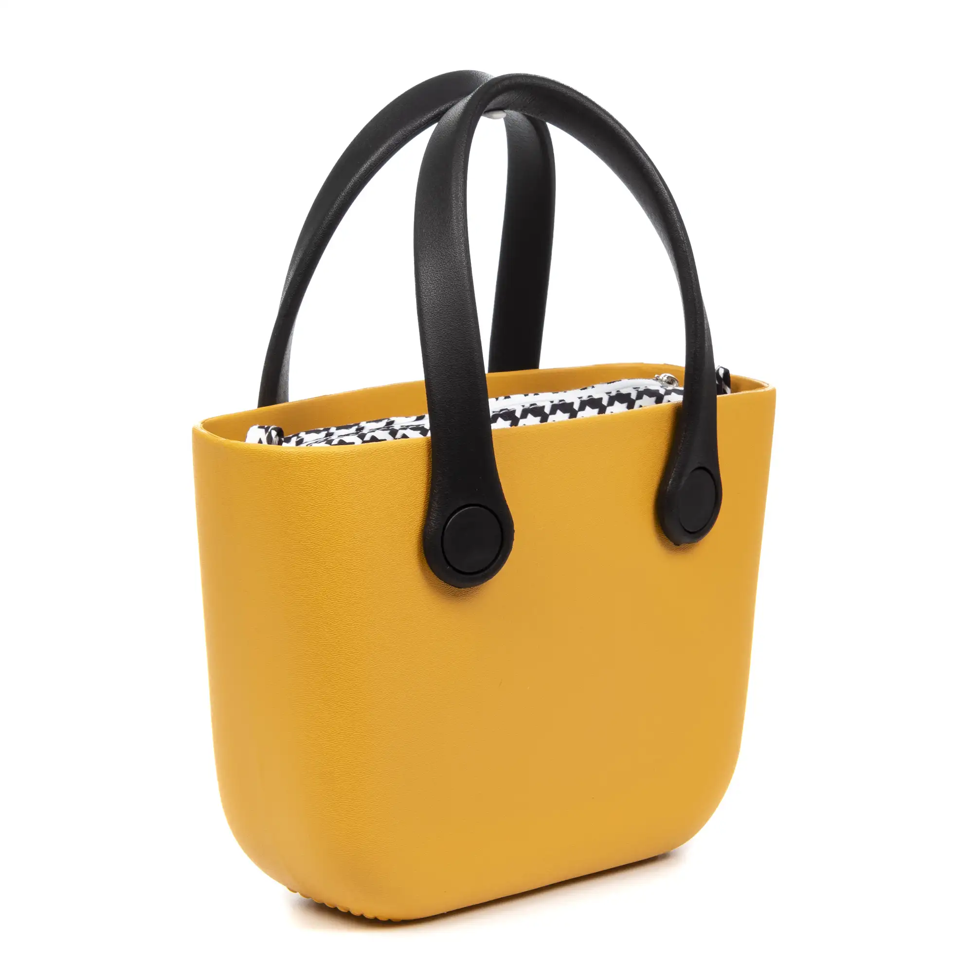 Villanterio bolso de mano de goma EVA con bolso interior estampado. Asas y bolsa de relleno intercambiables.