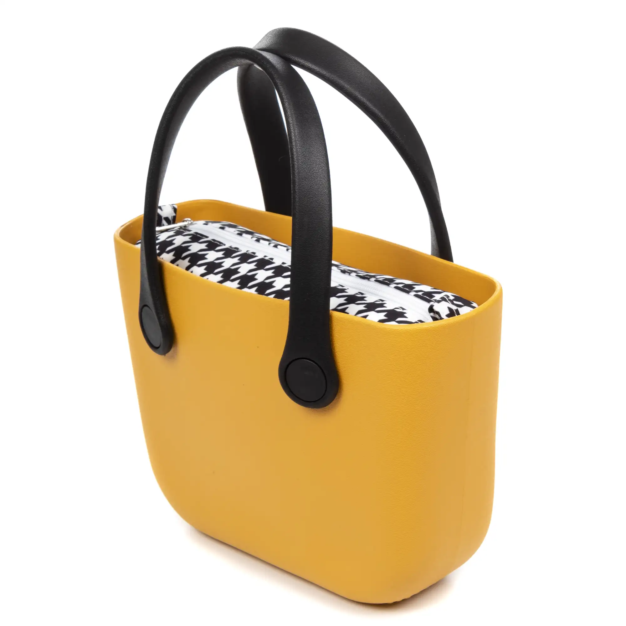 Villanterio bolso de mano de goma EVA con bolso interior estampado. Asas y bolsa de relleno intercambiables.