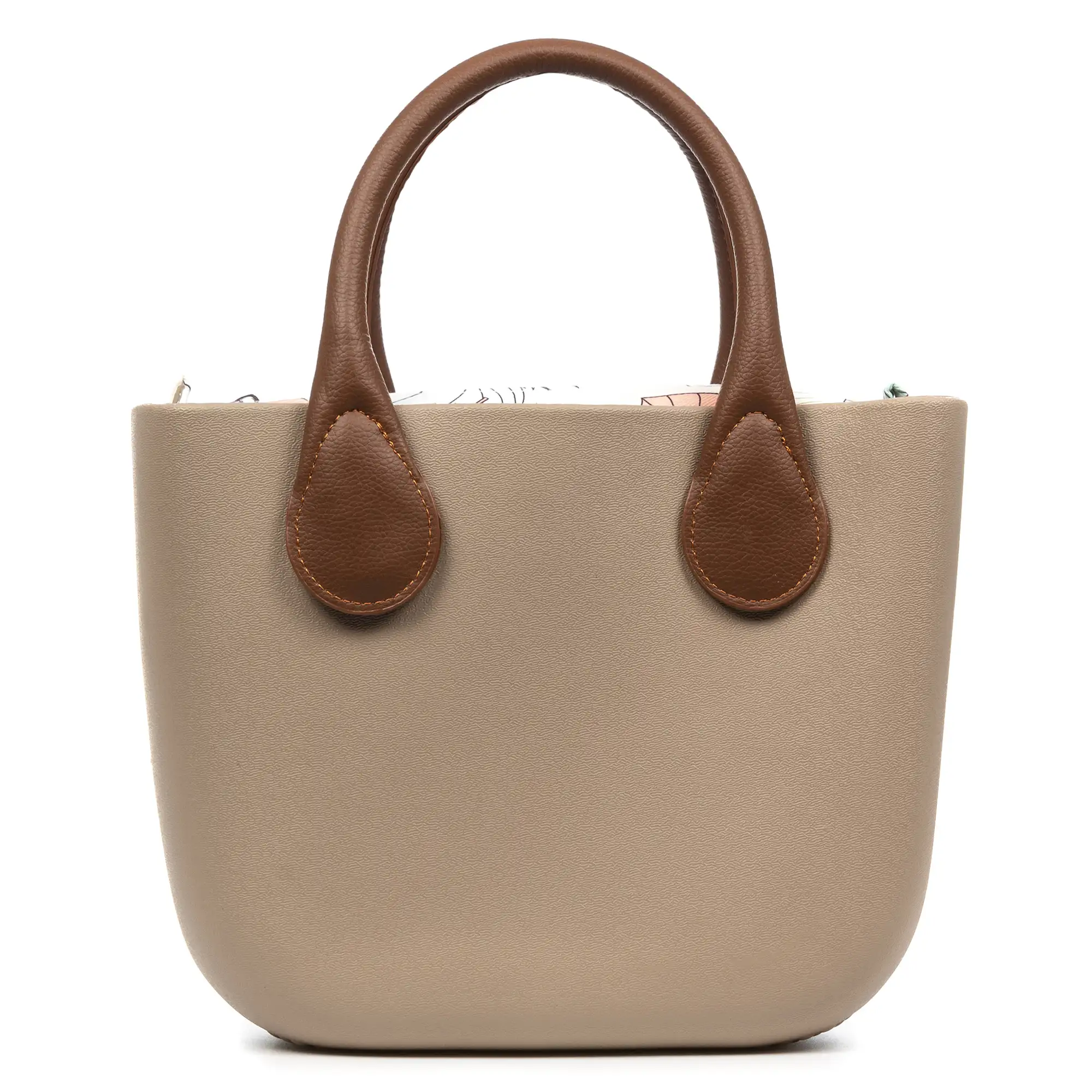 Villaperuccio bolso de hombro de goma EVA, con charms personalizables y bolso interior estampado. Asas, correa y bolso interior intercambiables.