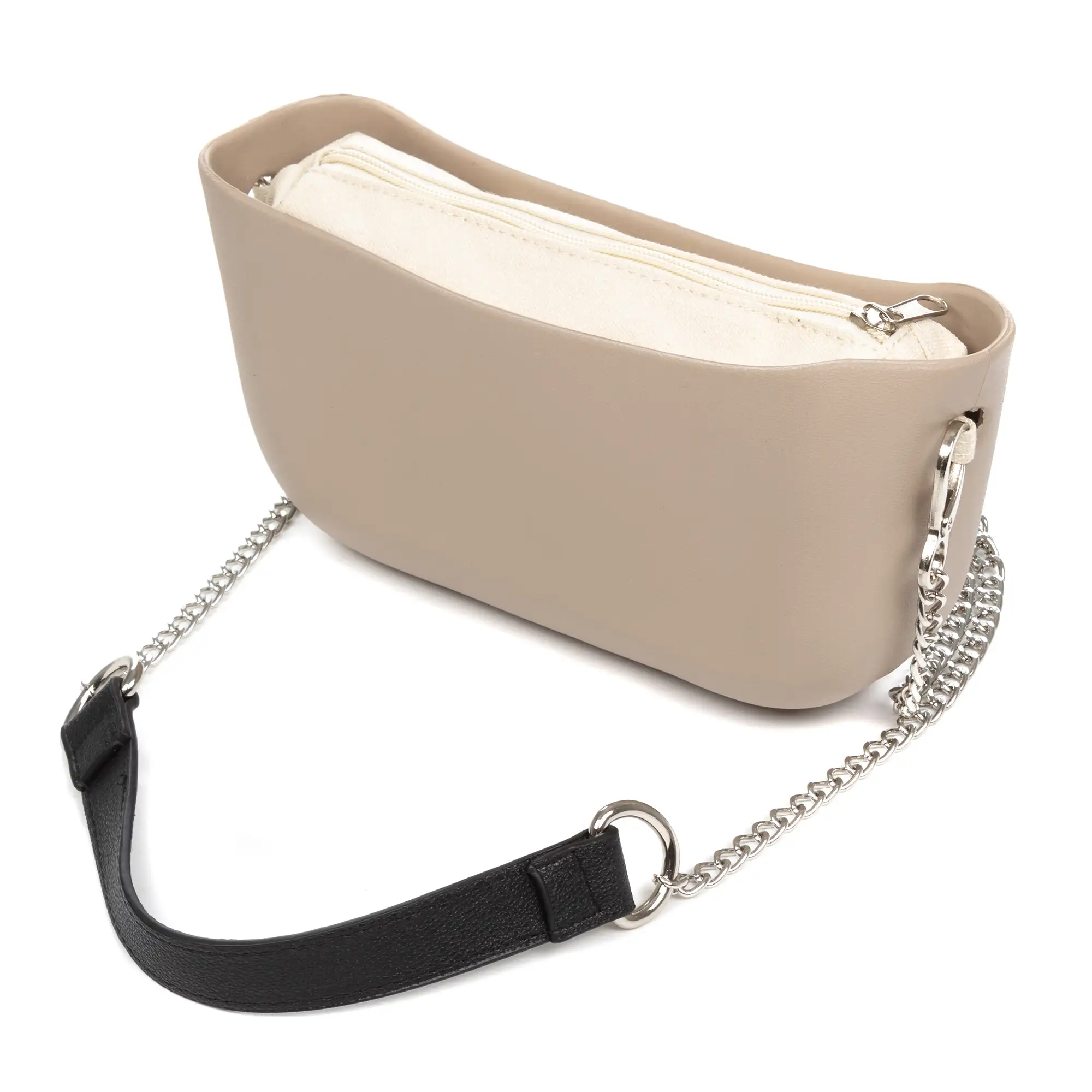 Villaricca bolso bandolera, de goma eva con correa y bolsa interior.