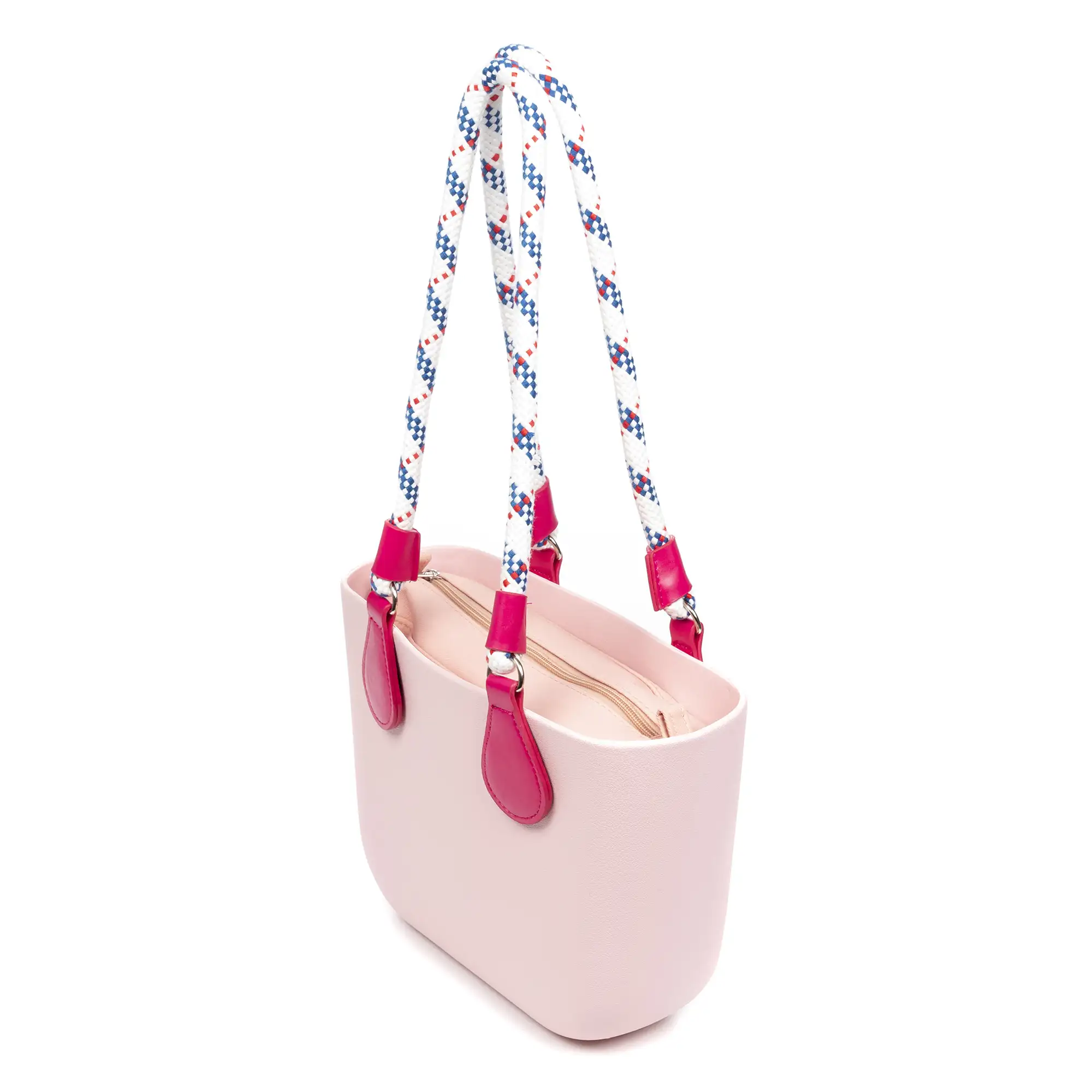 Villaspeciosa bolso de hombro de goma EVA, con asas largas para hombro y bolso interior estampado. Asas y bolso interior intercambiables.
