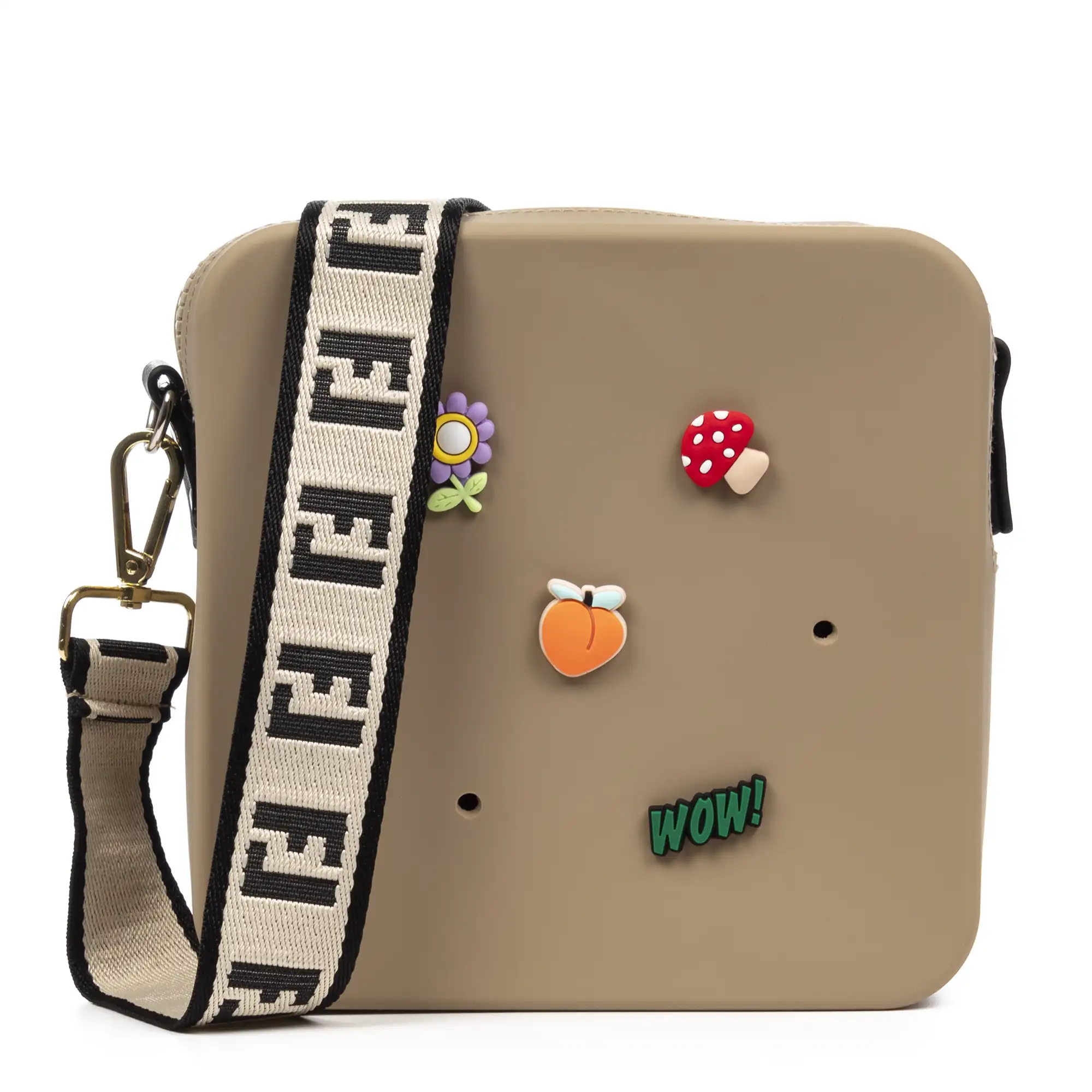 Villimpenta bolso bandolera cuadrado de silicona, con correa de diseño, intercambiable.