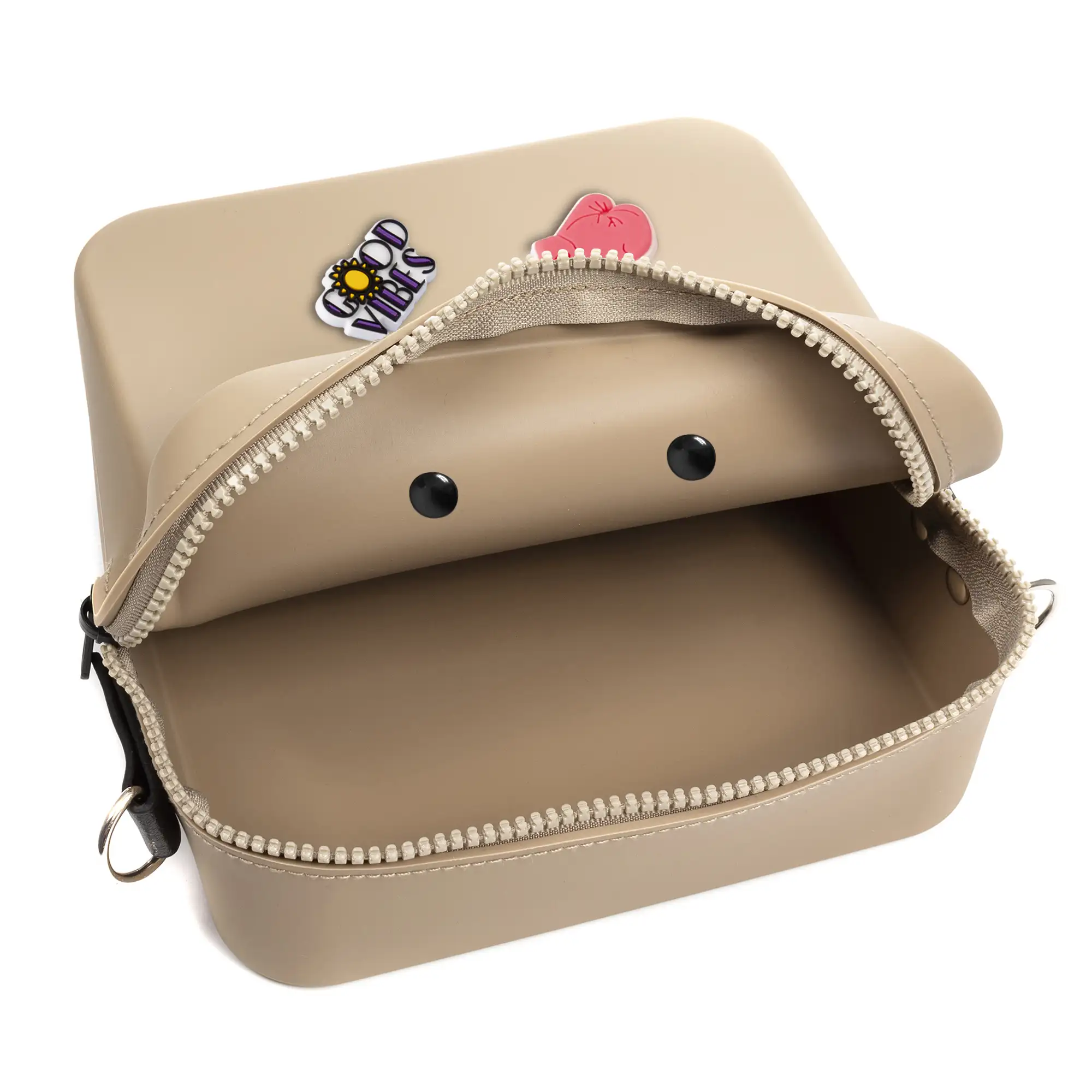 Villimpenta bolso bandolera cuadrado de silicona, con correa de diseño, intercambiable.