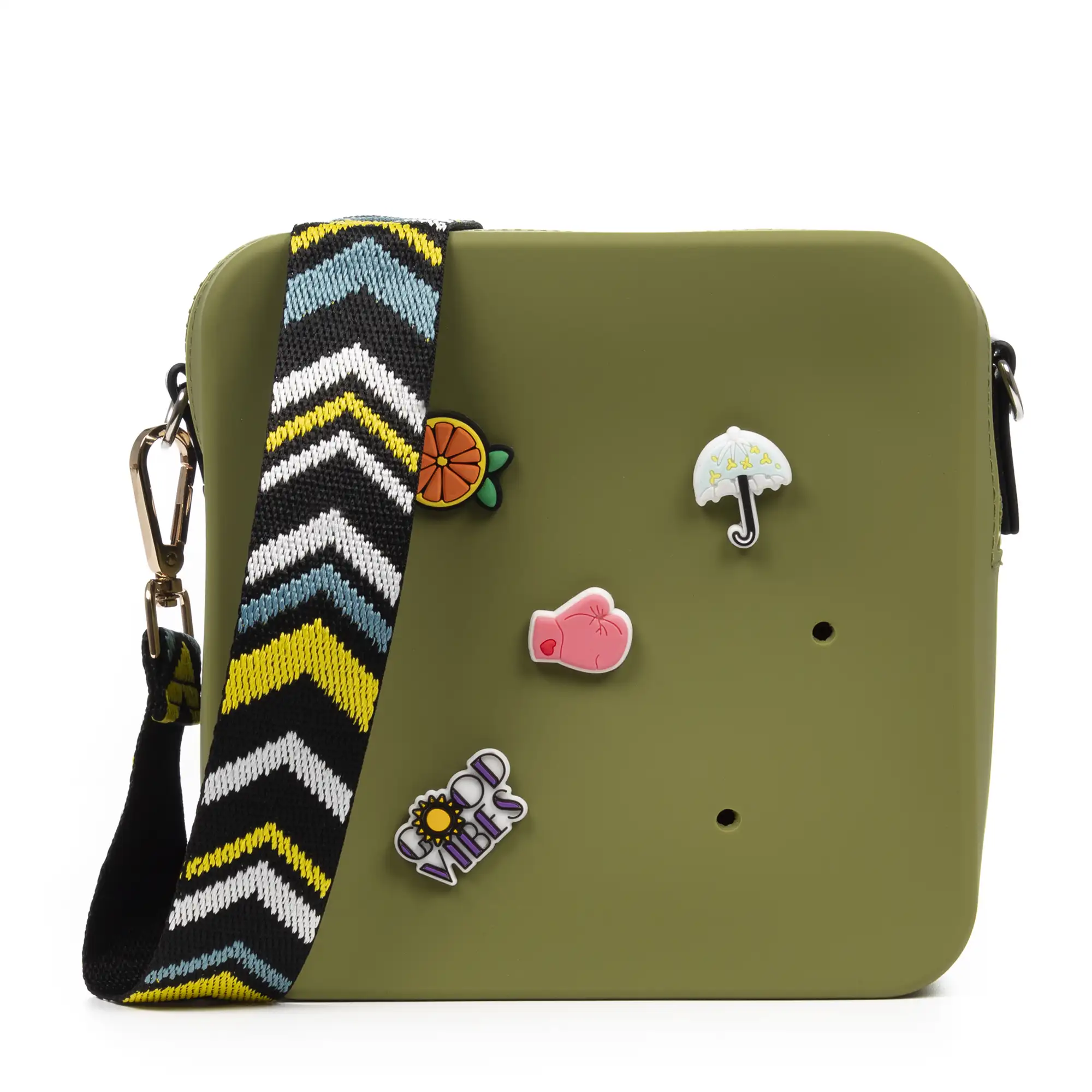 Villimpenta bolso bandolera cuadrado de silicona, con correa de diseño, intercambiable.