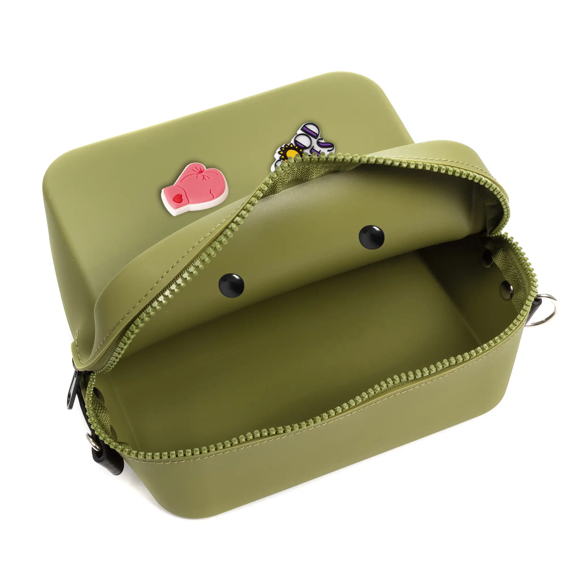 Villimpenta bolso bandolera cuadrado de silicona, con correa de diseño, intercambiable.