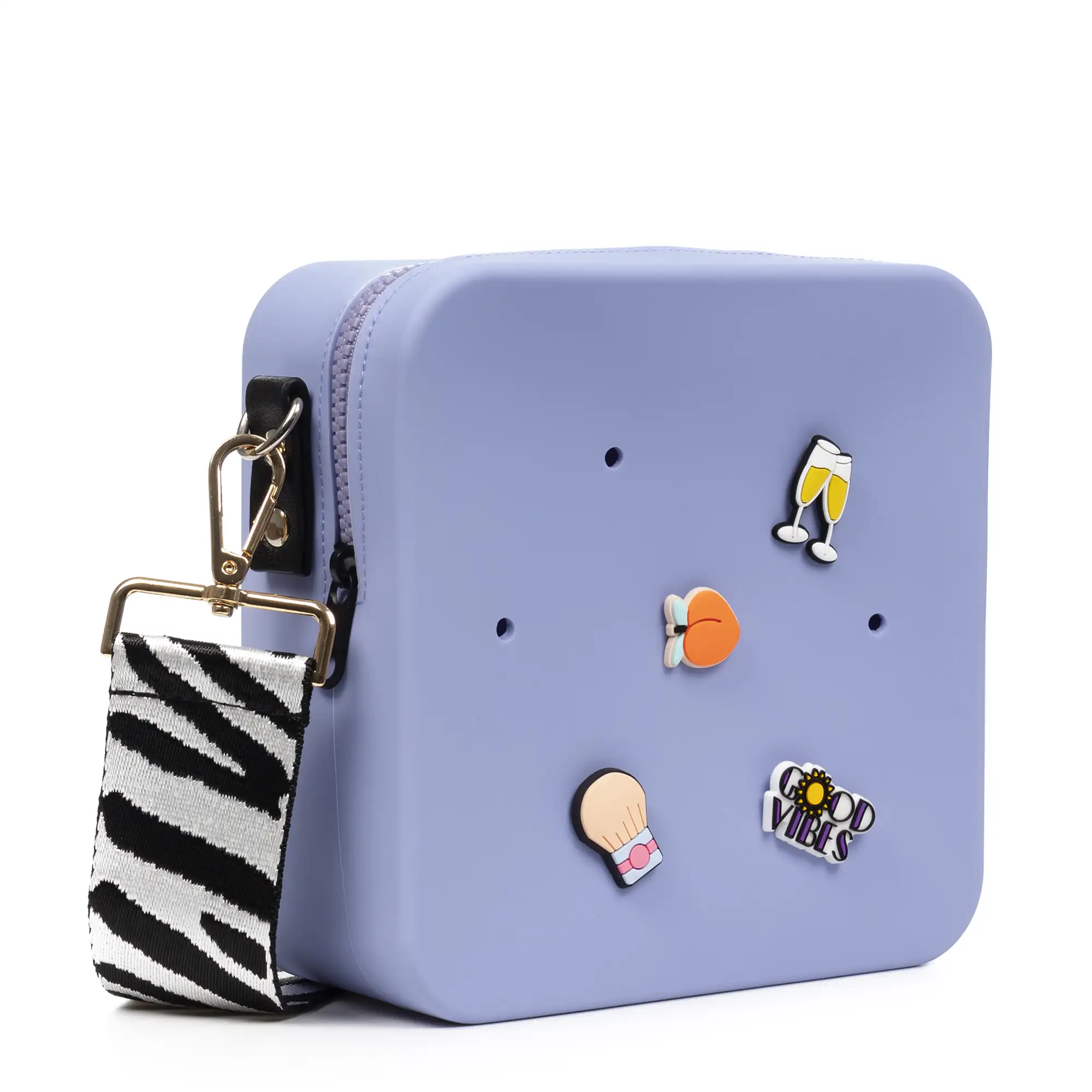 Villimpenta bolso bandolera cuadrado de silicona, con correa de diseño, intercambiable.