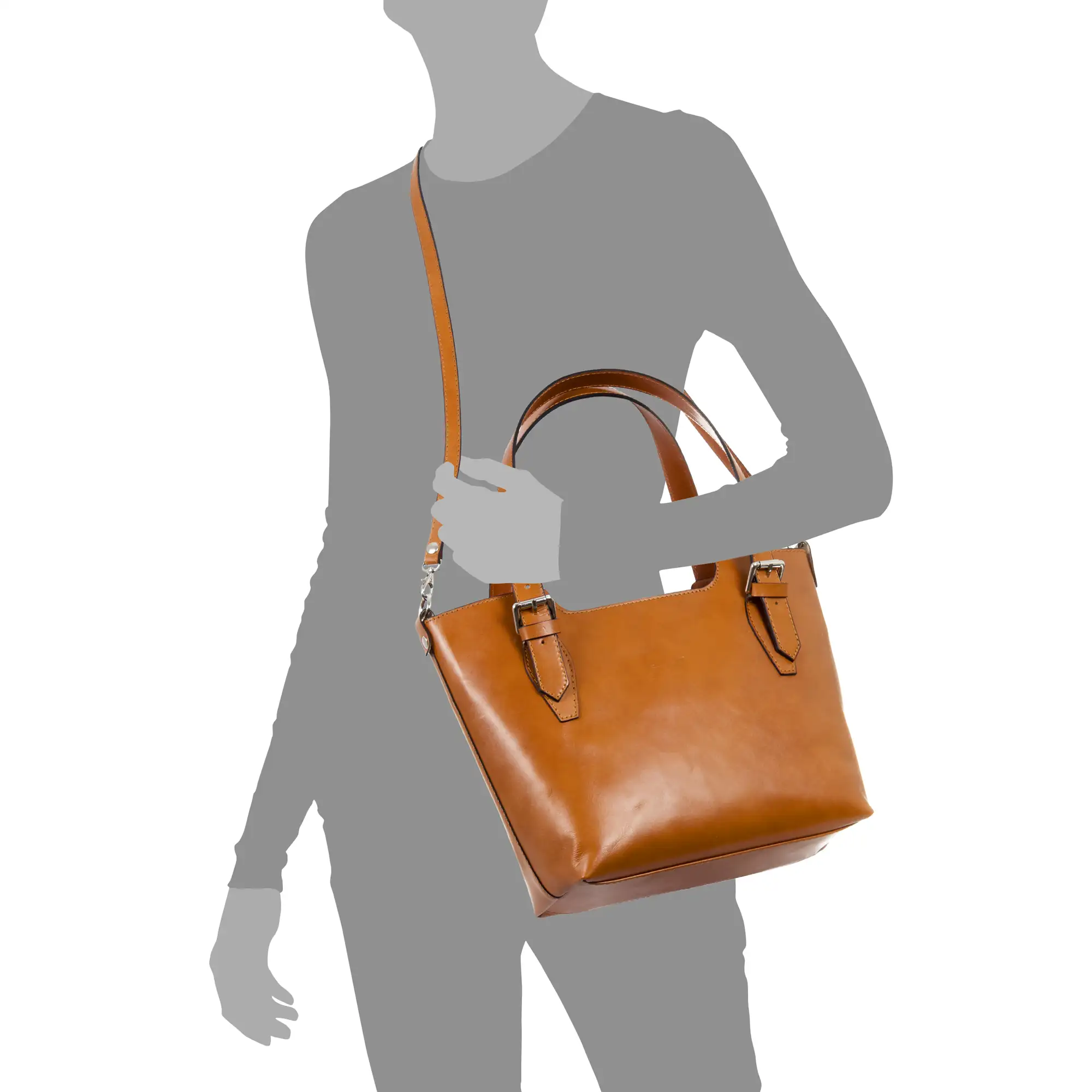 Arezzo Bolso tote Mujer con dos correas. Piel auténtica Tamponato