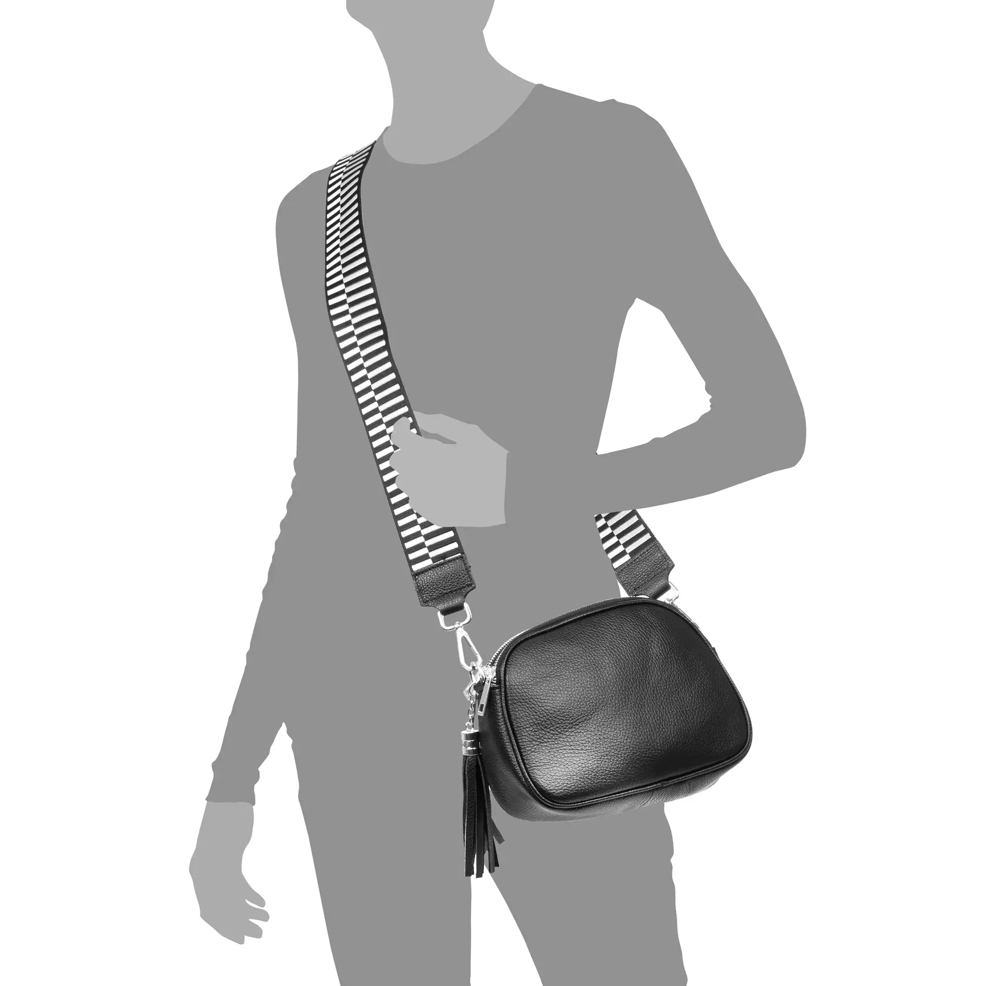 Aliminusa bolso bandolera Mujer con dos correas. Piel auténtica Dollaro.