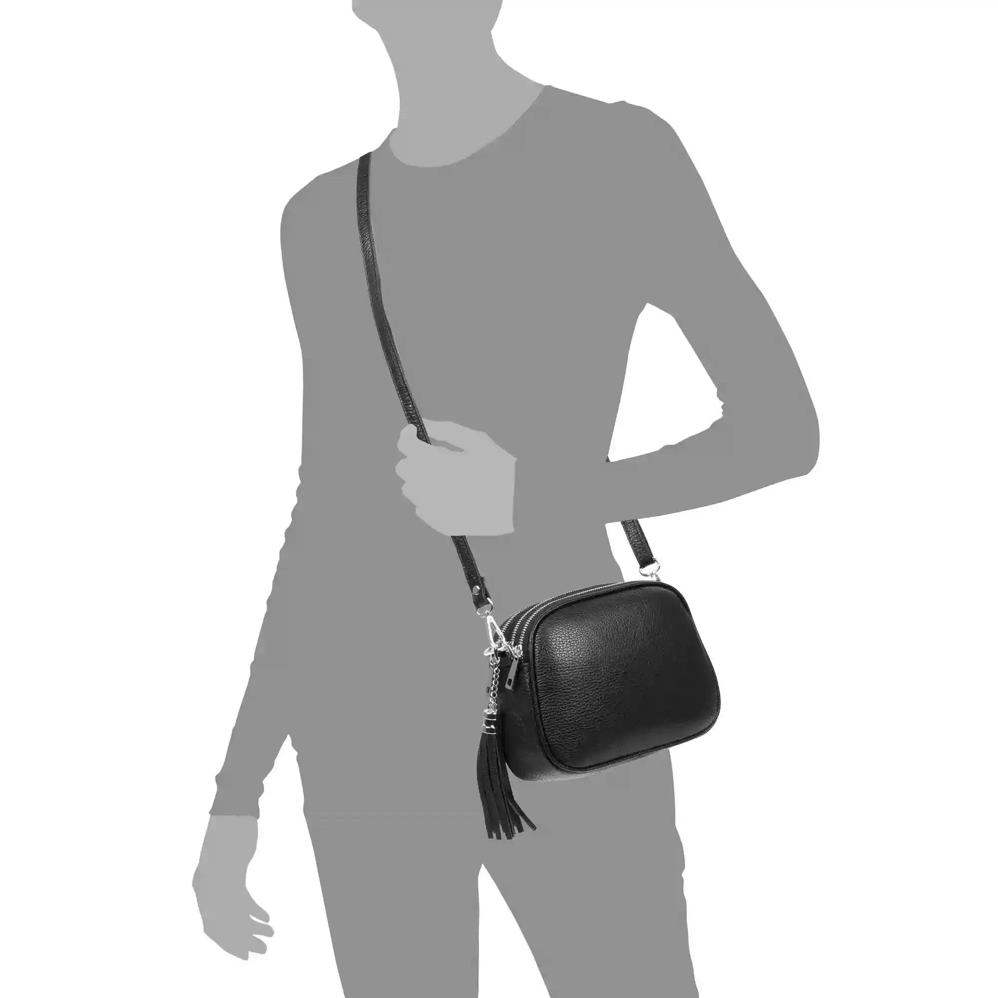 Aliminusa bolso bandolera Mujer con dos correas. Piel auténtica Dollaro.