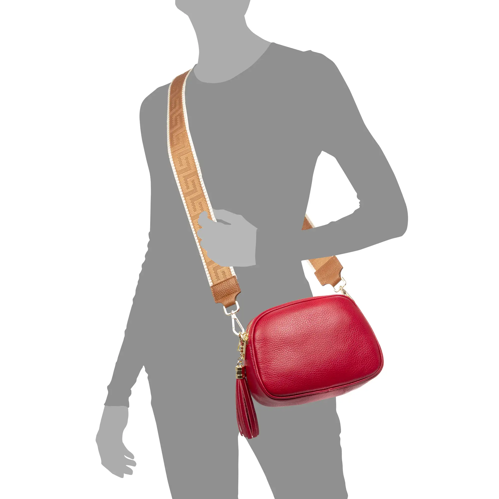 Aliminusa bolso bandolera Mujer con dos correas. Piel auténtica Dollaro.
