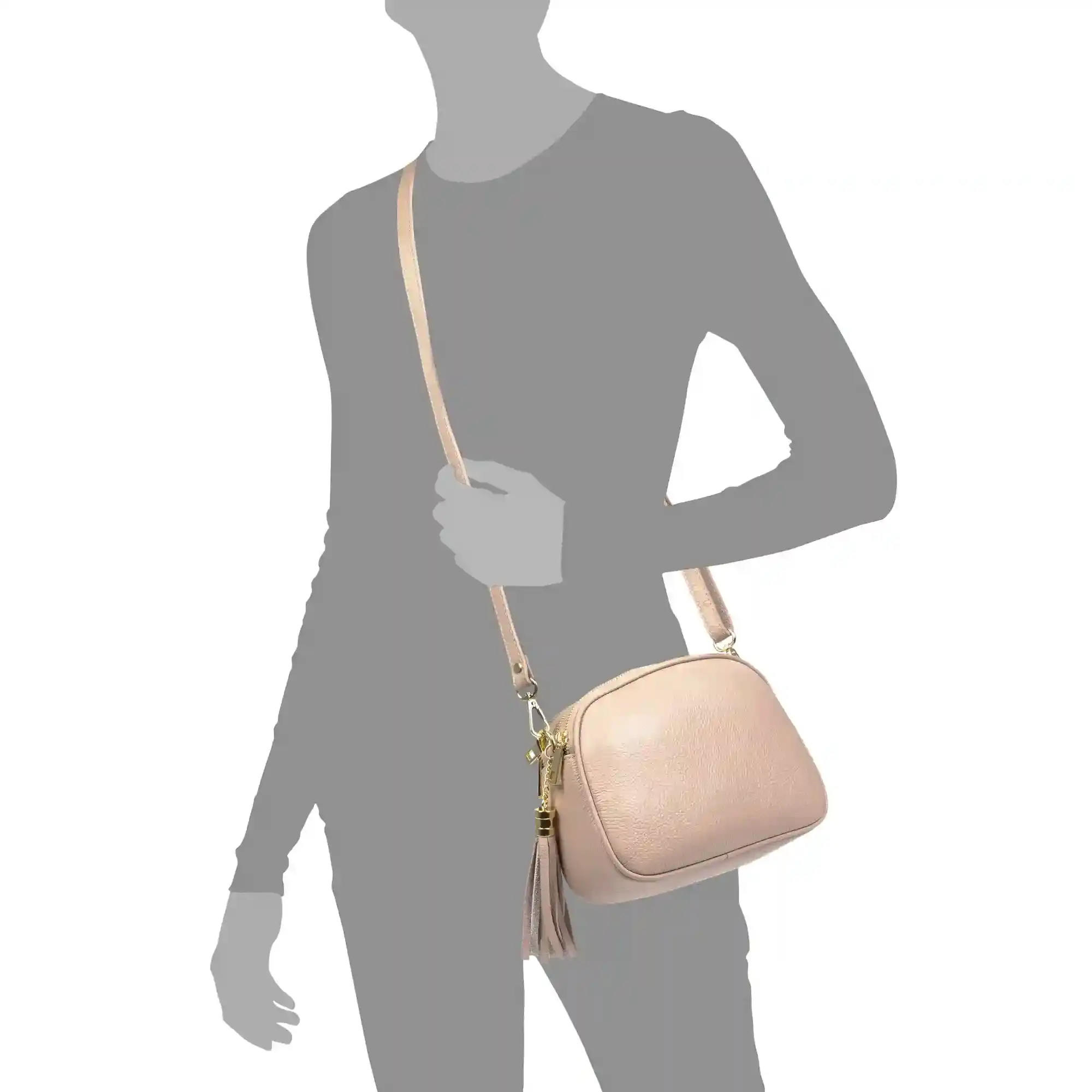 Aliminusa bolso bandolera Mujer con dos correas. Piel auténtica Dollaro.