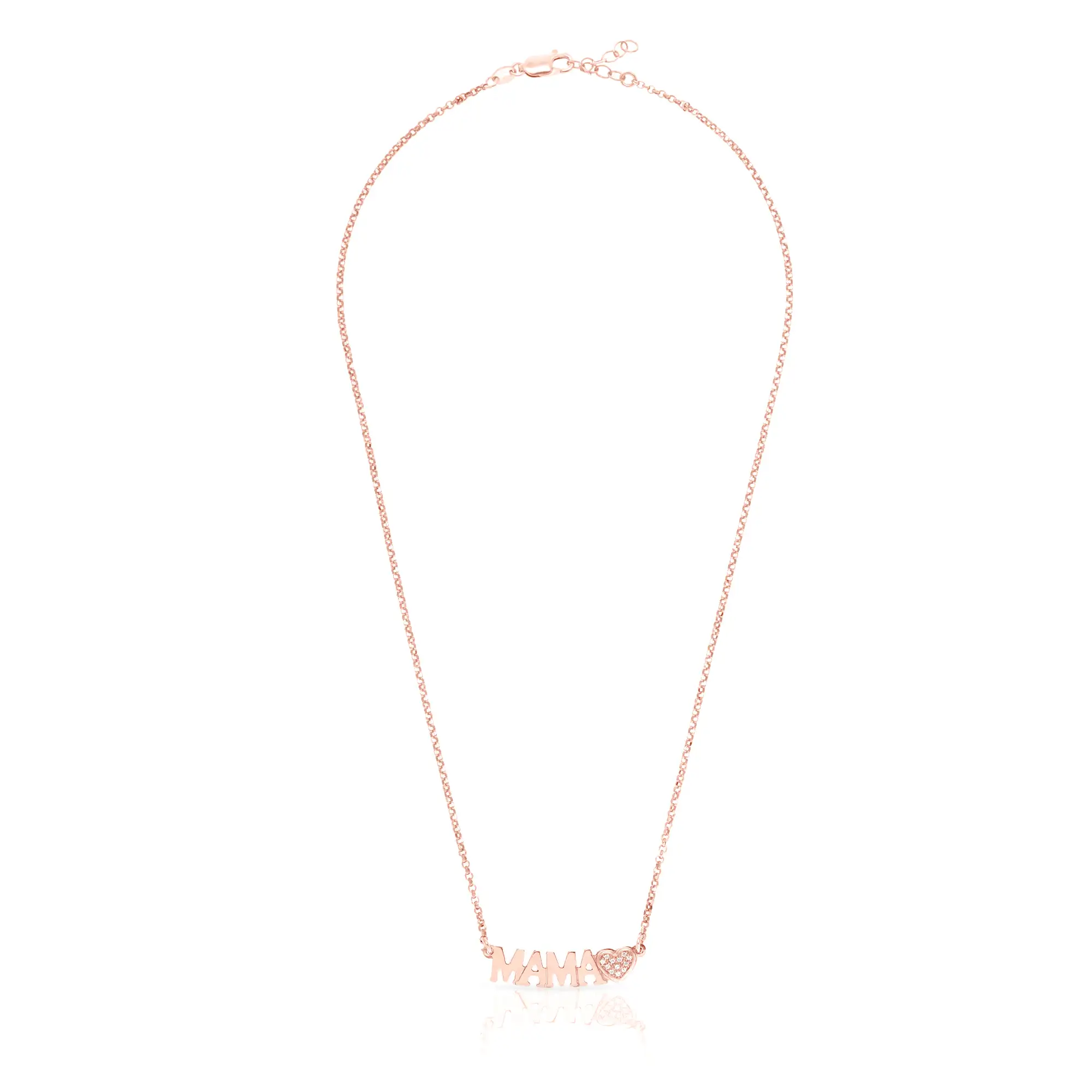 Collar de Plata de Ley 925 con inserción de colgante MAMA+ Circonita